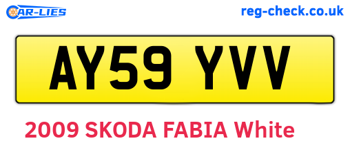 AY59YVV are the vehicle registration plates.