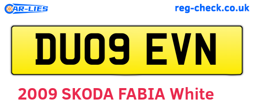 DU09EVN are the vehicle registration plates.