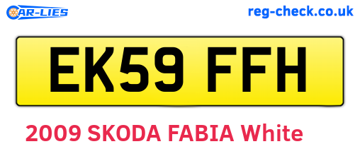 EK59FFH are the vehicle registration plates.