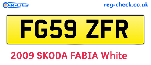 FG59ZFR are the vehicle registration plates.