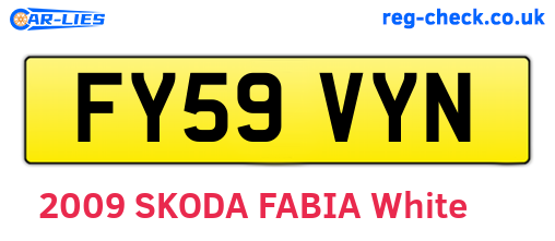 FY59VYN are the vehicle registration plates.