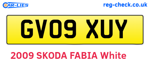 GV09XUY are the vehicle registration plates.