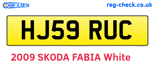 HJ59RUC are the vehicle registration plates.