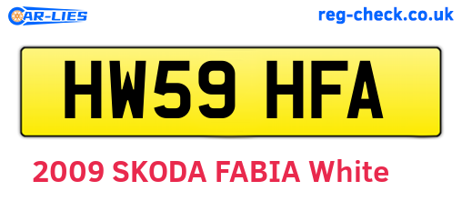 HW59HFA are the vehicle registration plates.