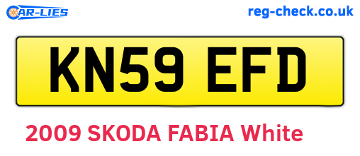KN59EFD are the vehicle registration plates.