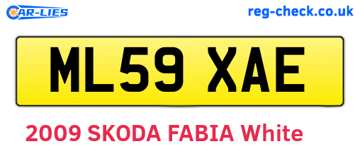 ML59XAE are the vehicle registration plates.