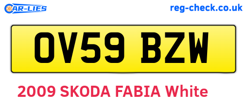 OV59BZW are the vehicle registration plates.