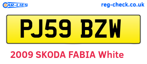 PJ59BZW are the vehicle registration plates.