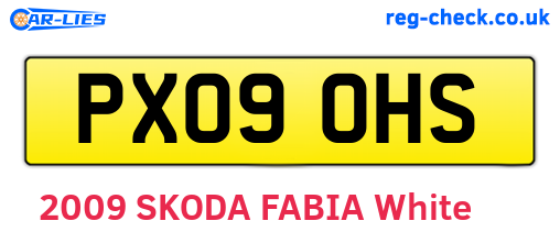 PX09OHS are the vehicle registration plates.