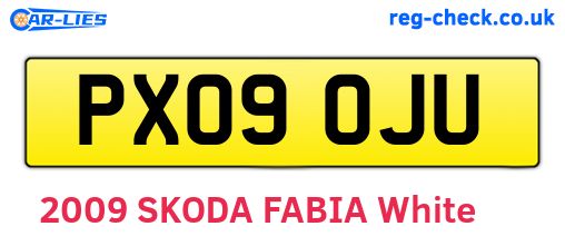 PX09OJU are the vehicle registration plates.