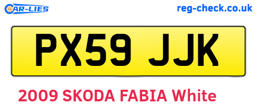 PX59JJK are the vehicle registration plates.