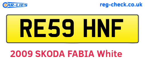 RE59HNF are the vehicle registration plates.