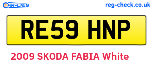 RE59HNP are the vehicle registration plates.