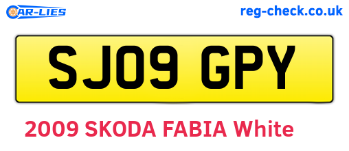 SJ09GPY are the vehicle registration plates.