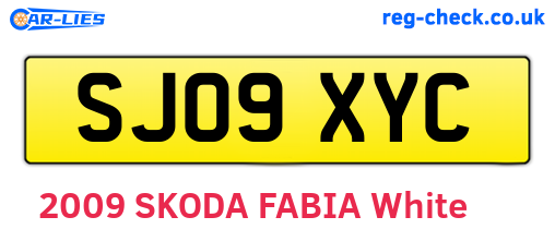 SJ09XYC are the vehicle registration plates.