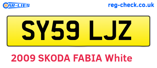 SY59LJZ are the vehicle registration plates.