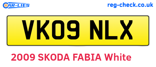 VK09NLX are the vehicle registration plates.