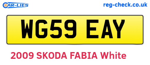 WG59EAY are the vehicle registration plates.