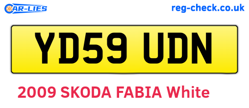 YD59UDN are the vehicle registration plates.