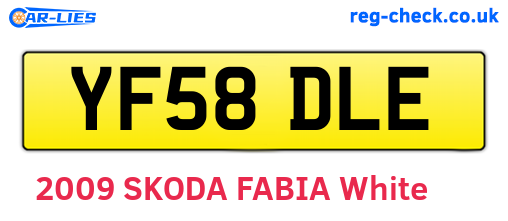 YF58DLE are the vehicle registration plates.