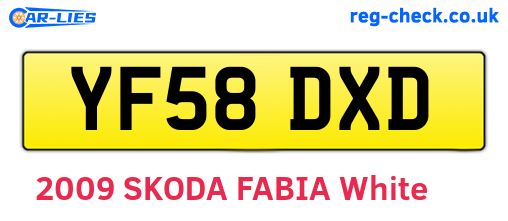 YF58DXD are the vehicle registration plates.