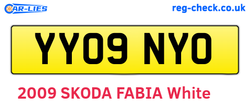 YY09NYO are the vehicle registration plates.