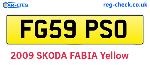 FG59PSO are the vehicle registration plates.