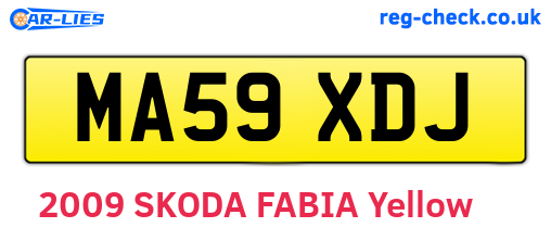 MA59XDJ are the vehicle registration plates.