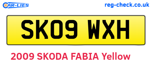 SK09WXH are the vehicle registration plates.