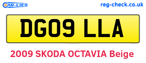 DG09LLA are the vehicle registration plates.