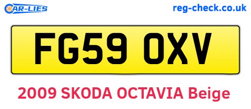 FG59OXV are the vehicle registration plates.