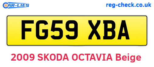 FG59XBA are the vehicle registration plates.