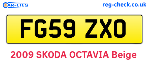 FG59ZXO are the vehicle registration plates.