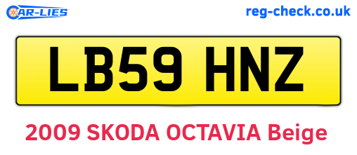 LB59HNZ are the vehicle registration plates.