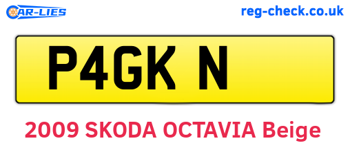P4GKN are the vehicle registration plates.