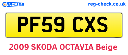 PF59CXS are the vehicle registration plates.