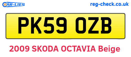 PK59OZB are the vehicle registration plates.