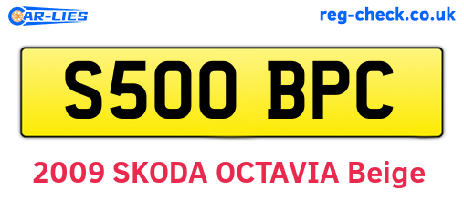 S500BPC are the vehicle registration plates.