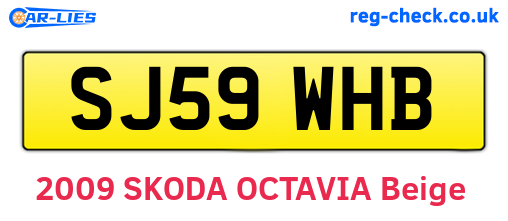 SJ59WHB are the vehicle registration plates.