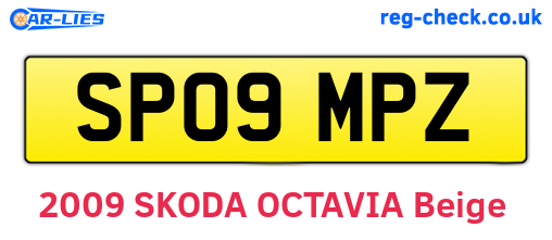SP09MPZ are the vehicle registration plates.
