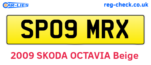 SP09MRX are the vehicle registration plates.