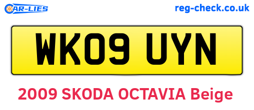 WK09UYN are the vehicle registration plates.
