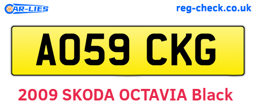 AO59CKG are the vehicle registration plates.