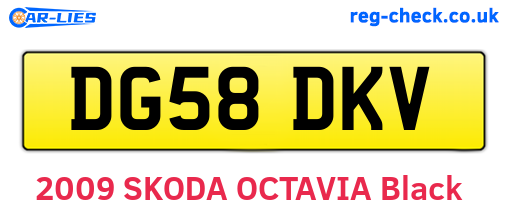 DG58DKV are the vehicle registration plates.