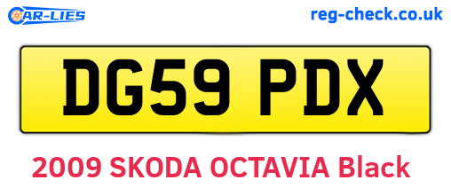 DG59PDX are the vehicle registration plates.