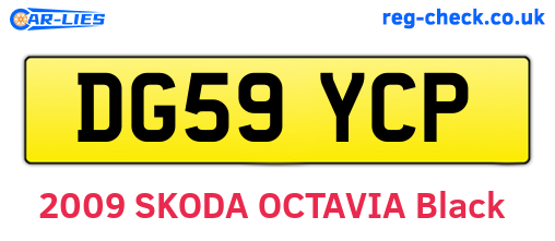 DG59YCP are the vehicle registration plates.