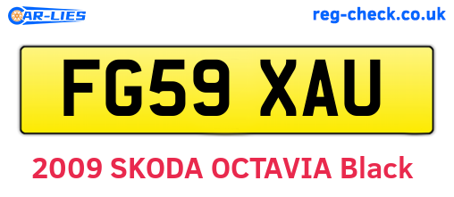FG59XAU are the vehicle registration plates.