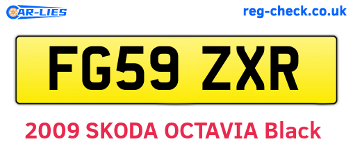 FG59ZXR are the vehicle registration plates.