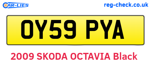 OY59PYA are the vehicle registration plates.