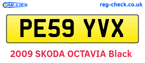 PE59YVX are the vehicle registration plates.